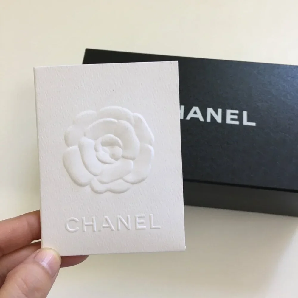 CHANEL Empty Gift Box for Shoes Loafer fits Size 37.5 Black Paper Box with Card